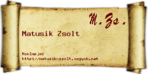 Matusik Zsolt névjegykártya